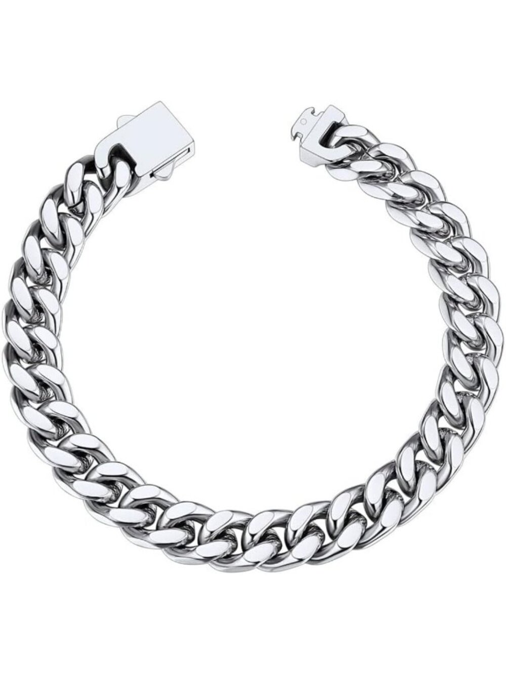 Stylish Stainless Steel Cuban Link Bracelet for Men - Multiple Widths & Lengths